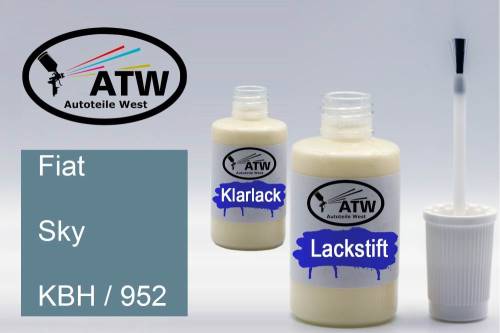 Fiat, Sky, KBH / 952: 20ml Lackstift + 20ml Klarlack - Set, von ATW Autoteile West.